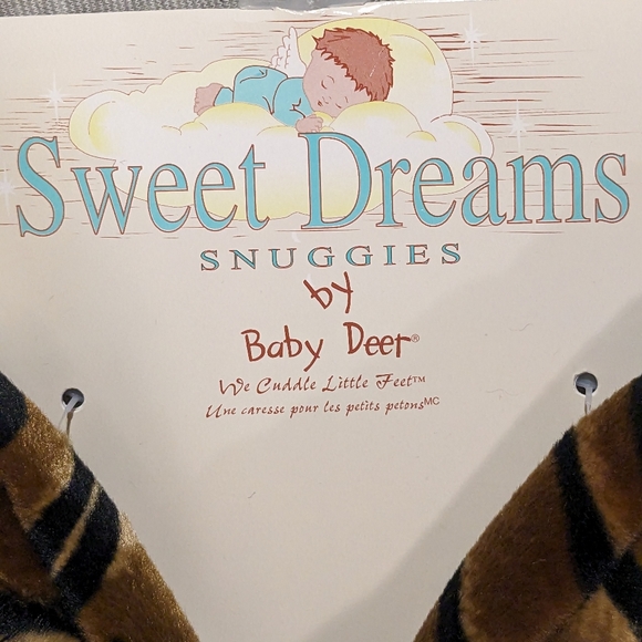 NEW Sweet Dreams Snuggies by Baby Deer Tiger Stripe Zip-up Booties Med 6-12m - Picture 8 of 9